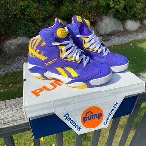 Reebok Mens Pump Sneakers - Purple and Yellow